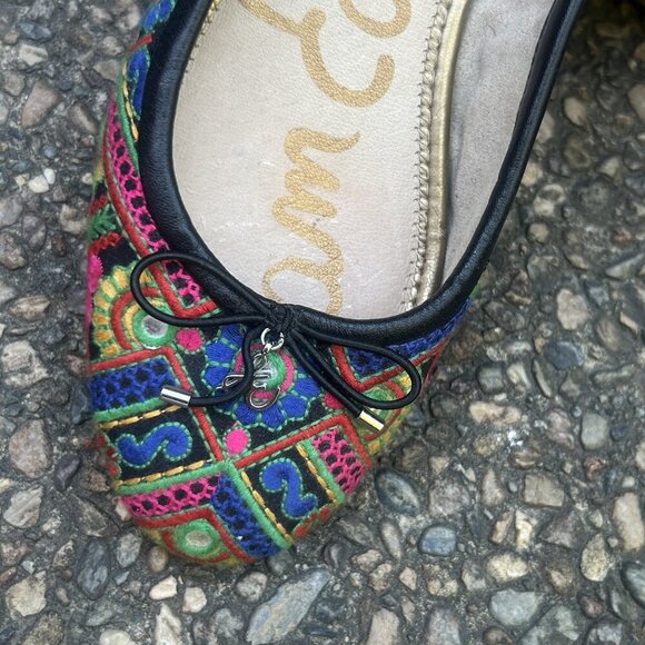 Sam Edelman Felicia Embroidered Patchwork Ballet Flats Size 17 - Picture 11 of 13
